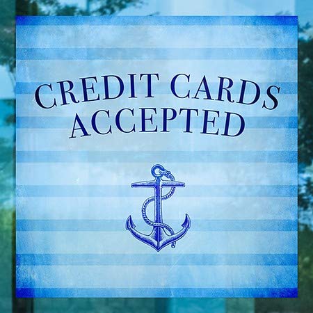 Cgsignlab | כרטיסי אשראי התקבלו -פסים לא -ערכיים נצמד חלון | 5 x5